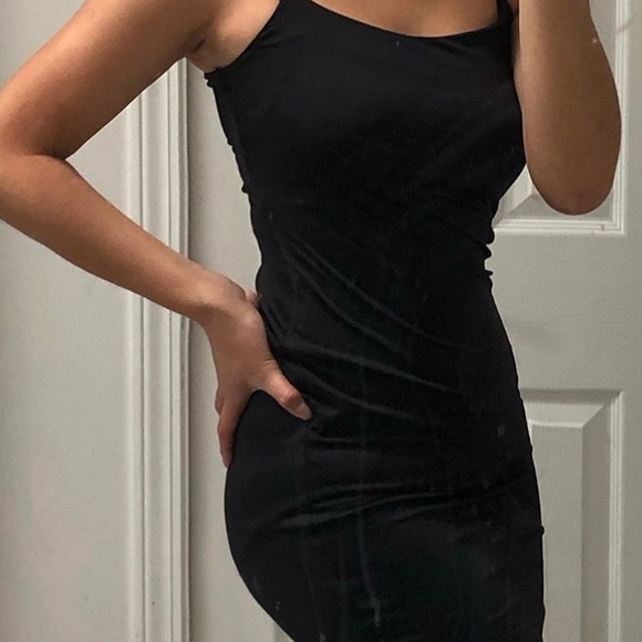 Kendall + Kylie Black Satin Bodycon Mini Dress - Picture 3 of 4